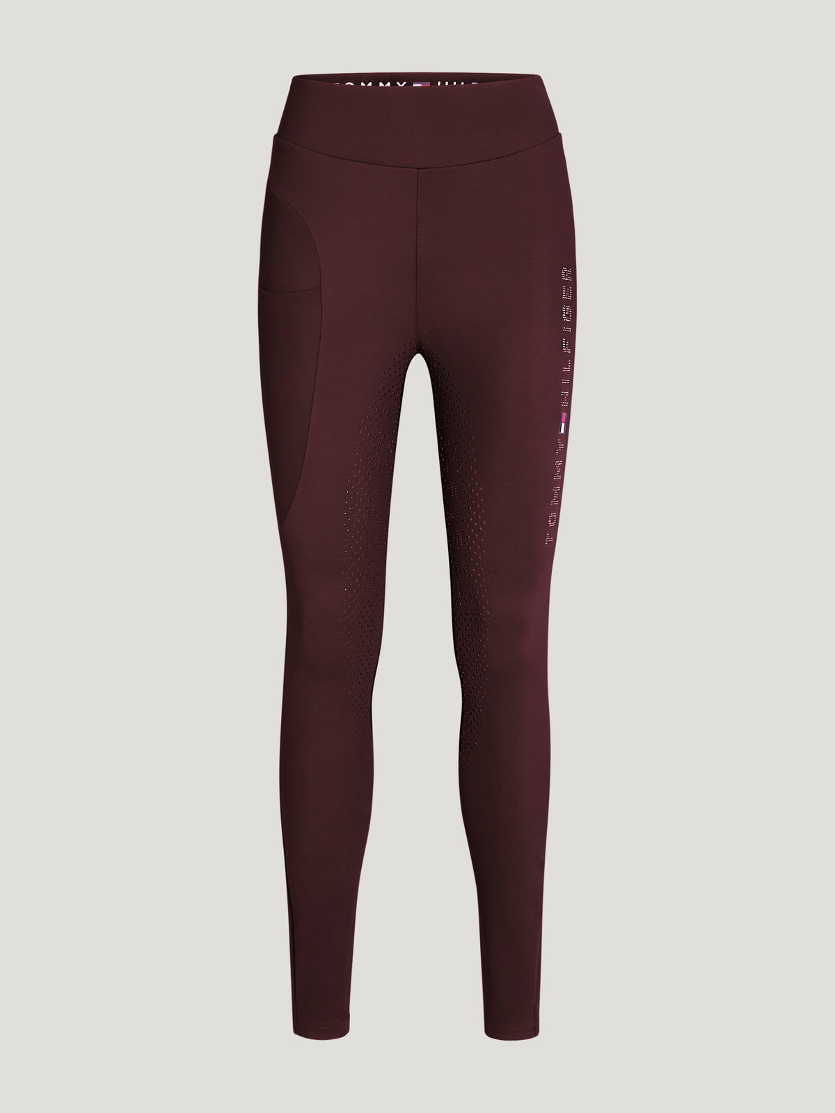 Elmira Winter Rhinestone Full Grip Leggings DEEP BURGUNDY