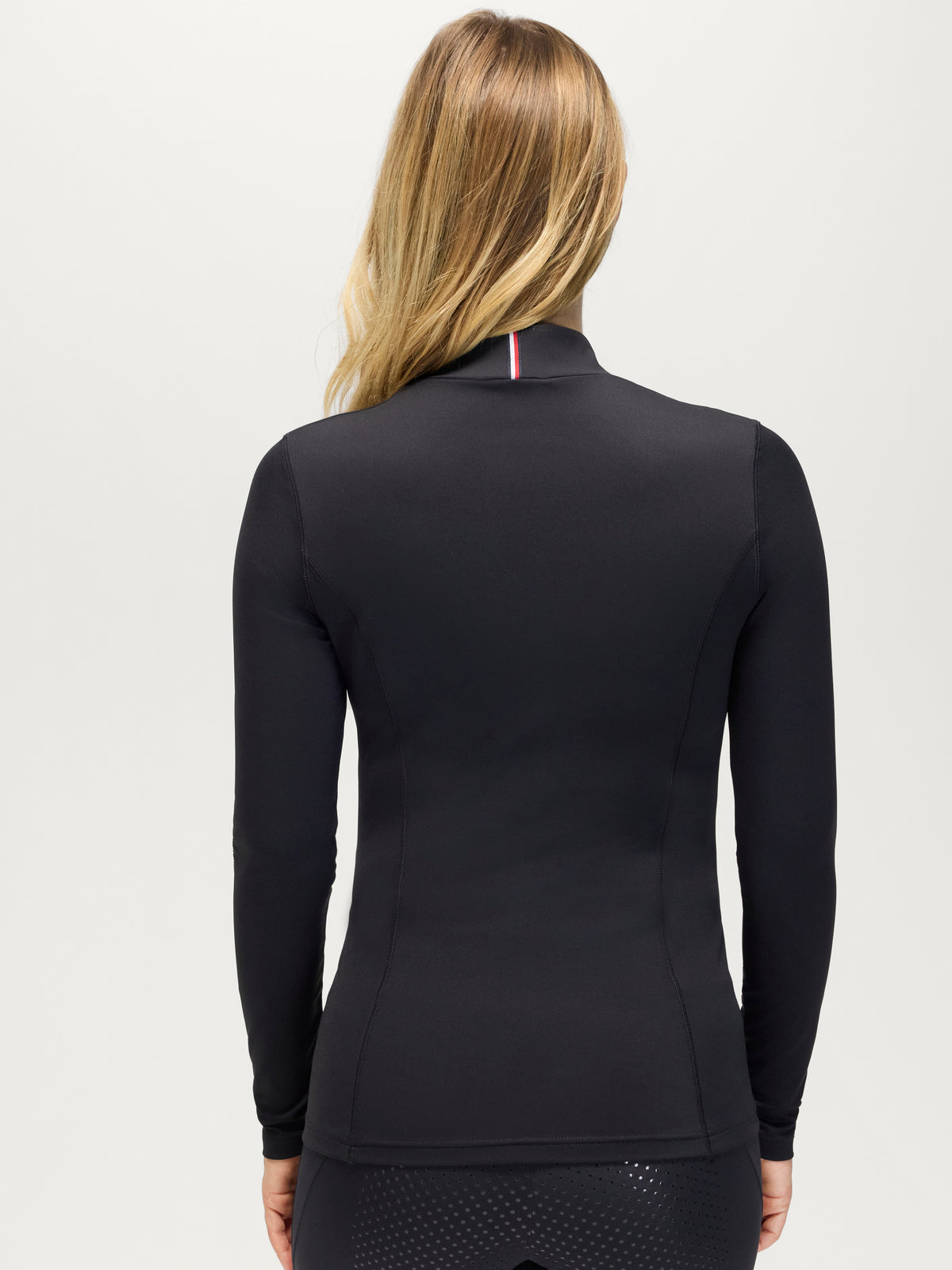 Amelie Women Rhinestone High Neck Baselayer BLACK