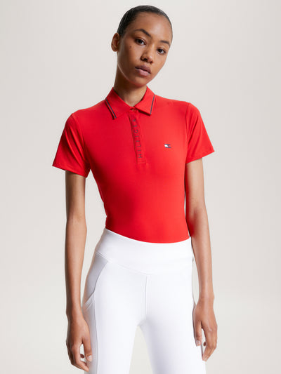 Harlem Short Sleeve Logo Polo Shirt FIERCE RED