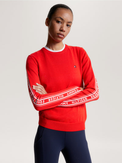 Seattle Jacquard Logo Sweater FIERCE RED