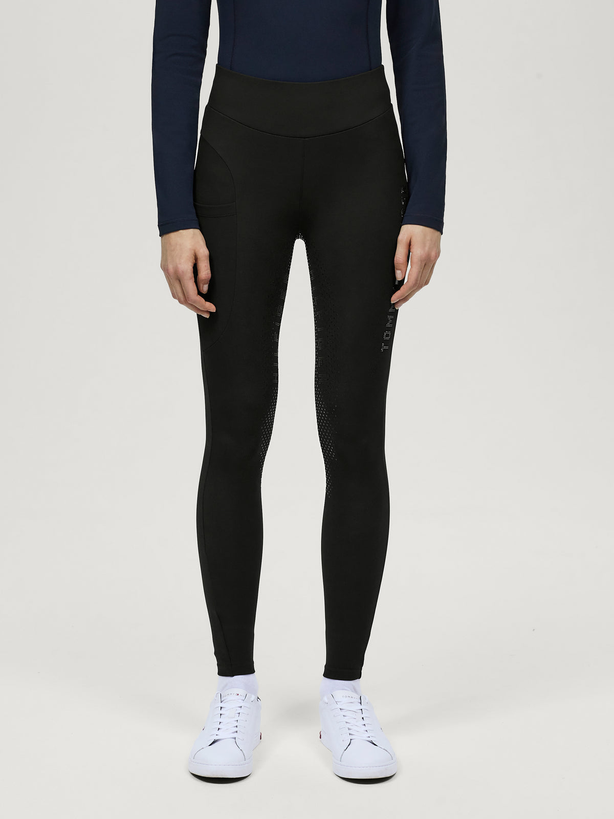 Elmira Winter Rhinestone Full Grip Leggings BLACK