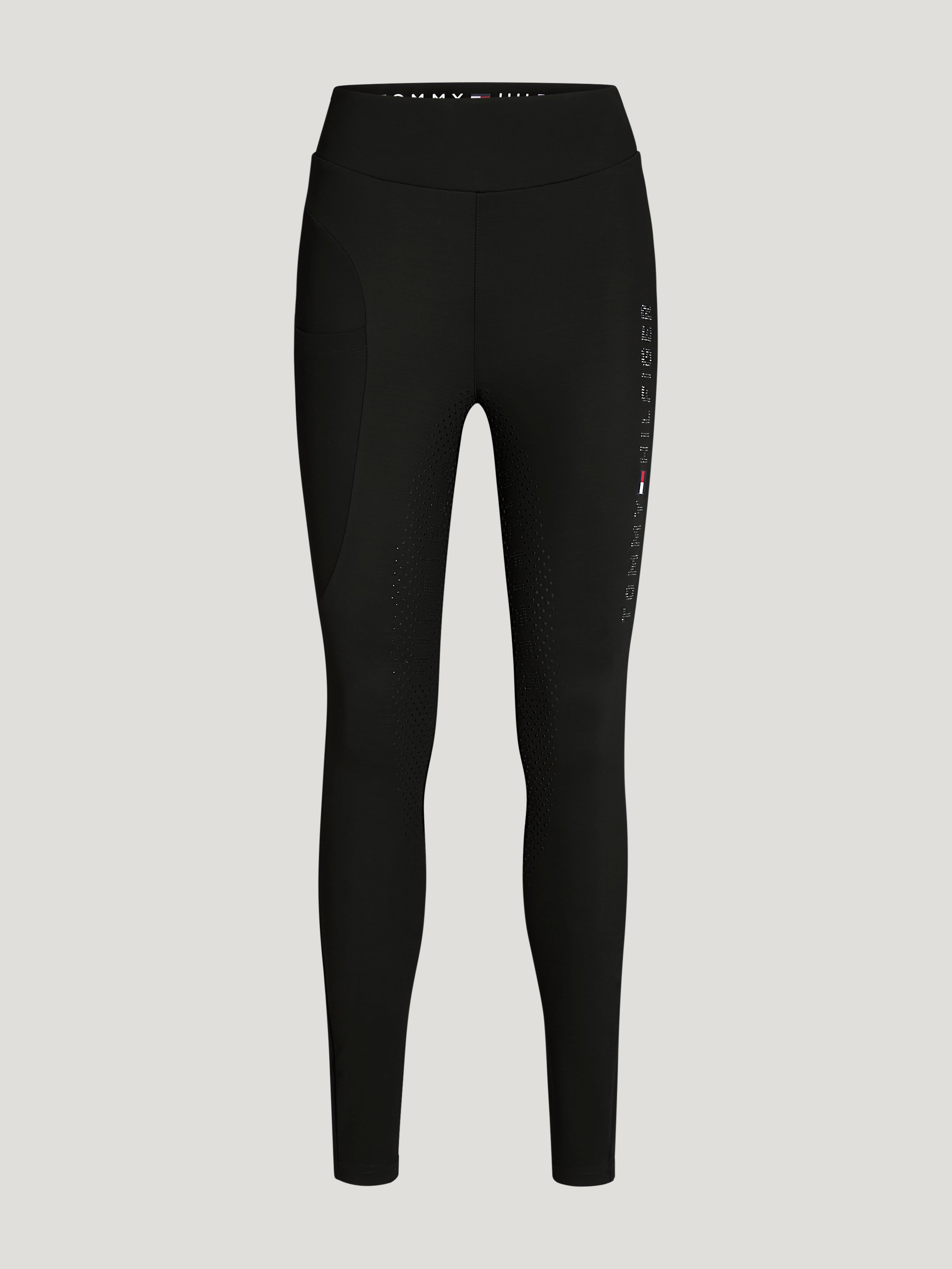 Elmira All-Year Rhinestone Full Grip Leggings BLACK