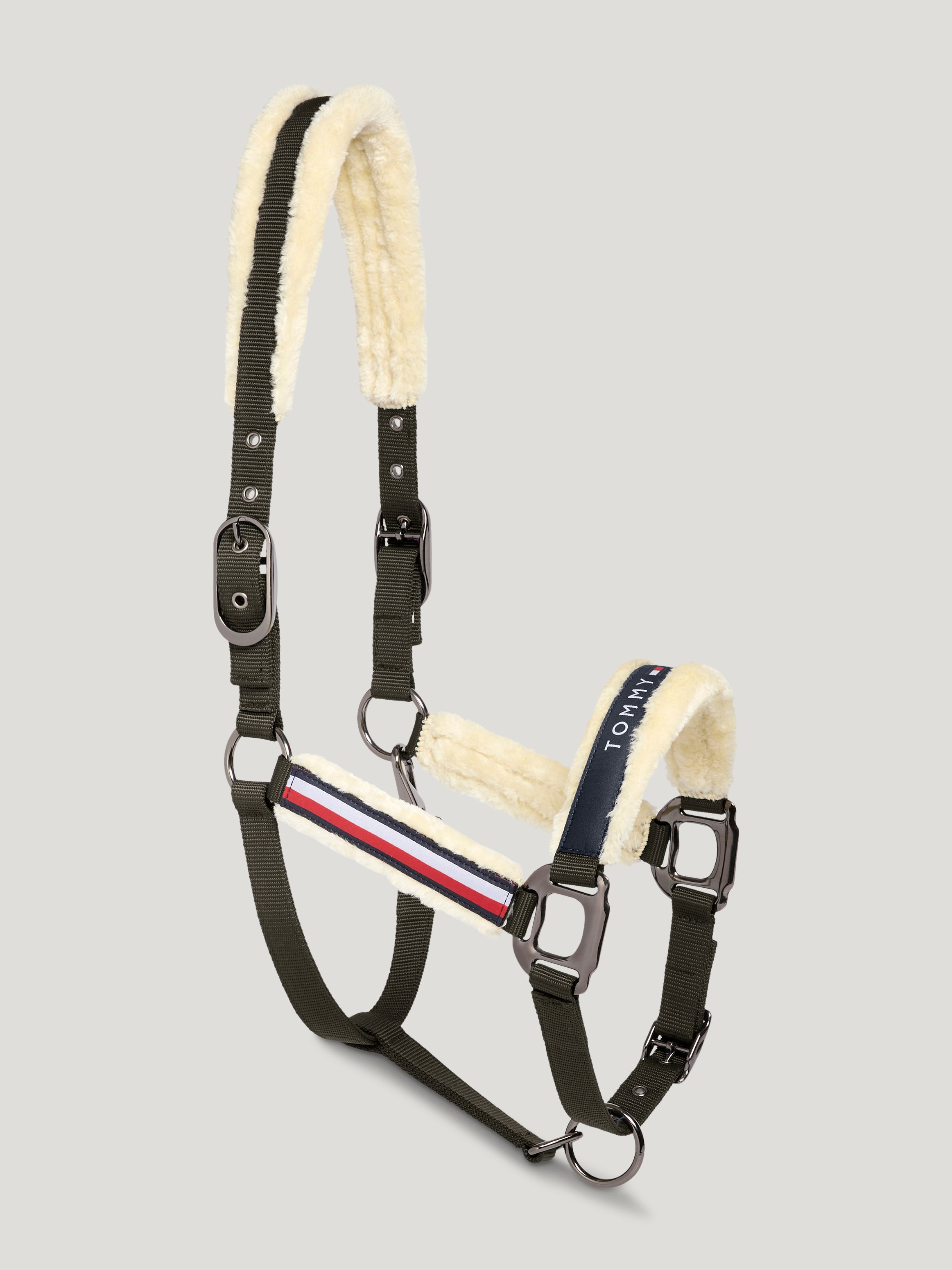 Yale Set Faux Fur Halter Rope CAMO GREEN