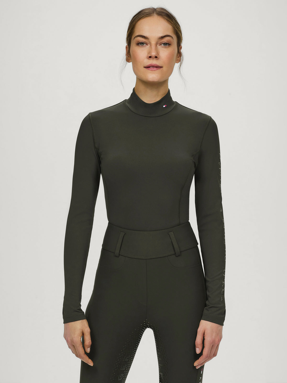 Ava High Neck Baselayer CAMO GREEN