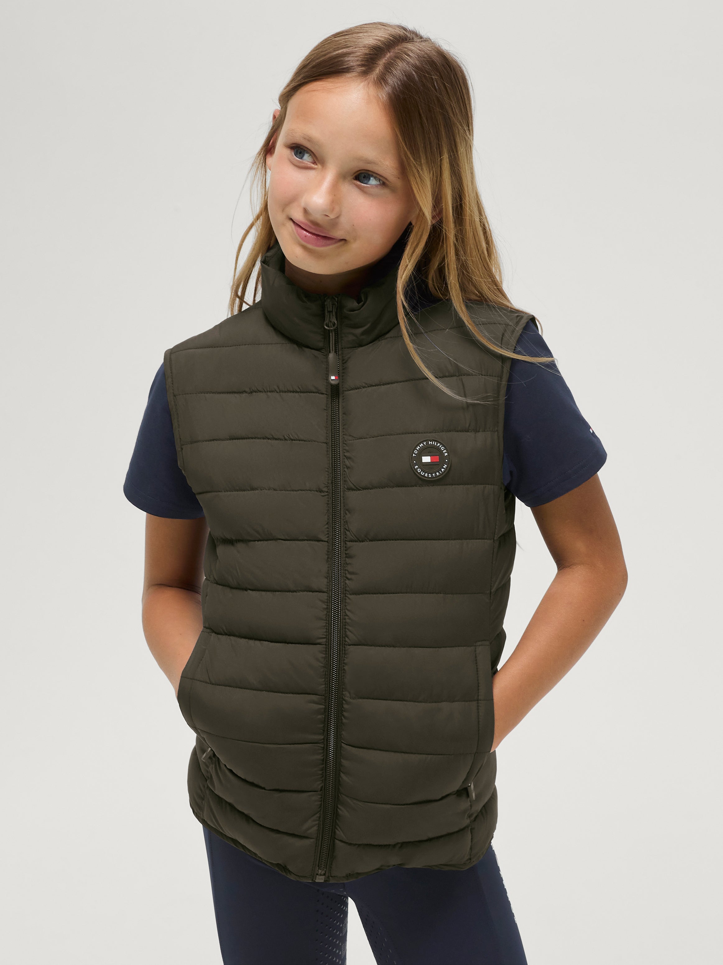 Serano Quilted Vest Young Rider CAMO GREEN