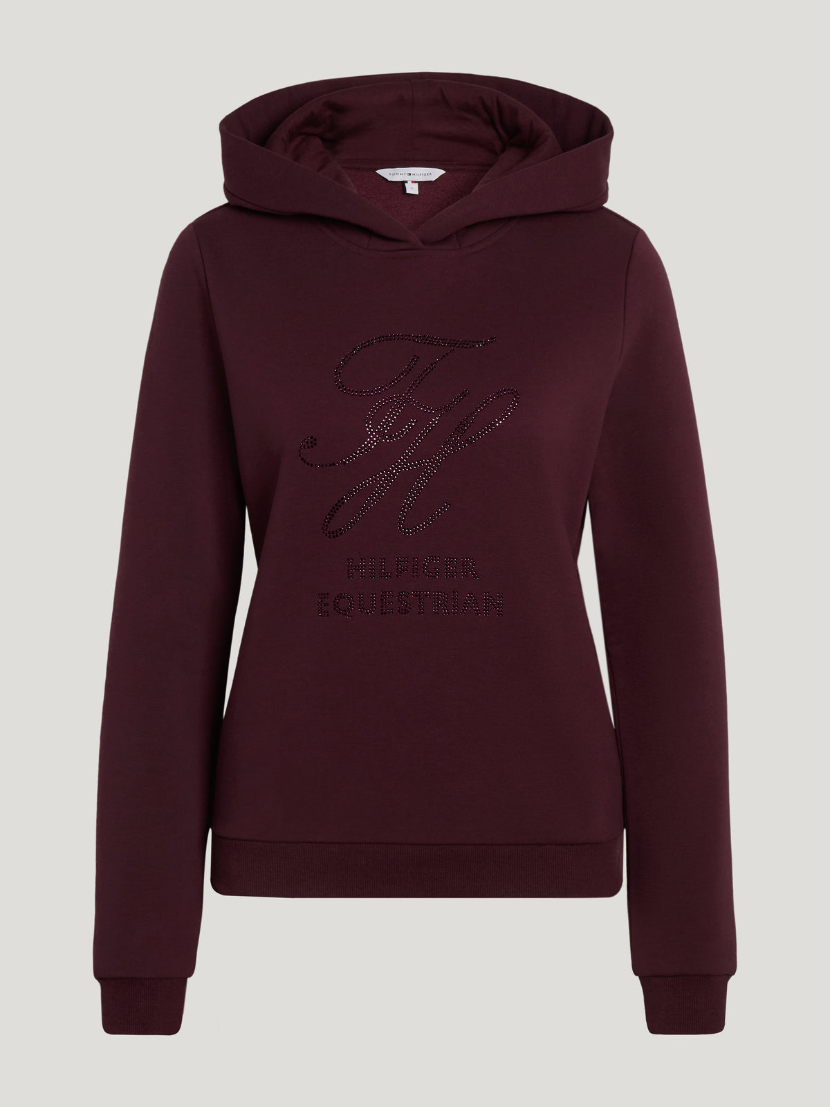 Estelle Women Rhinestone Hoodie Deep Burgundy